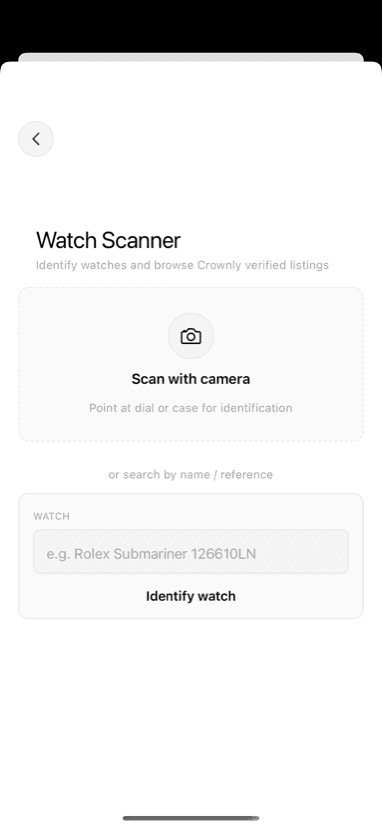Crownly app — Scanner